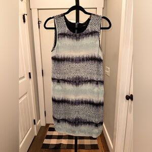 Tart Size XS Sleeveless Blue & Black Patterned Shift Dress